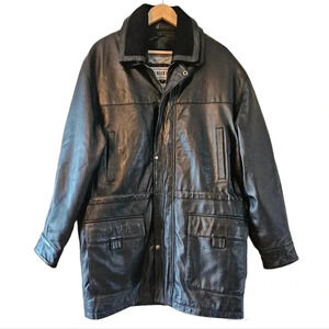 Laurence Roy Vintage 100% Lambskin Leather Moto  Biker Boho Jacket Black Size M.